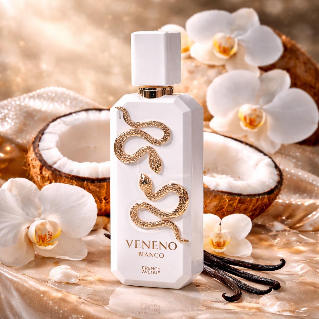 Perfume Feminino Veneno Bianco French Avenue 100ml Doce Coco Baunilha Floral Branco